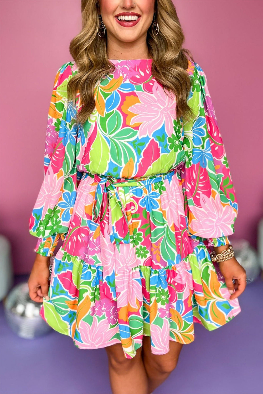 Palm Springs Bloom Tiered Dress
