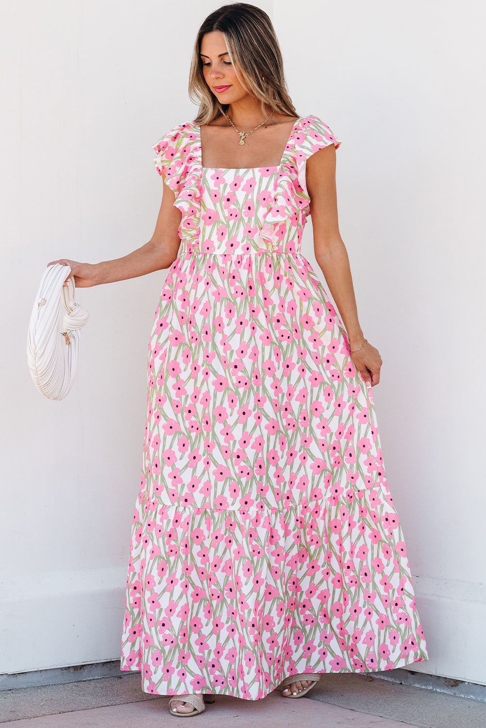 Blush Petal Tiered Maxi Dress