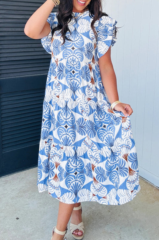 Santorini Skies Midi Dress