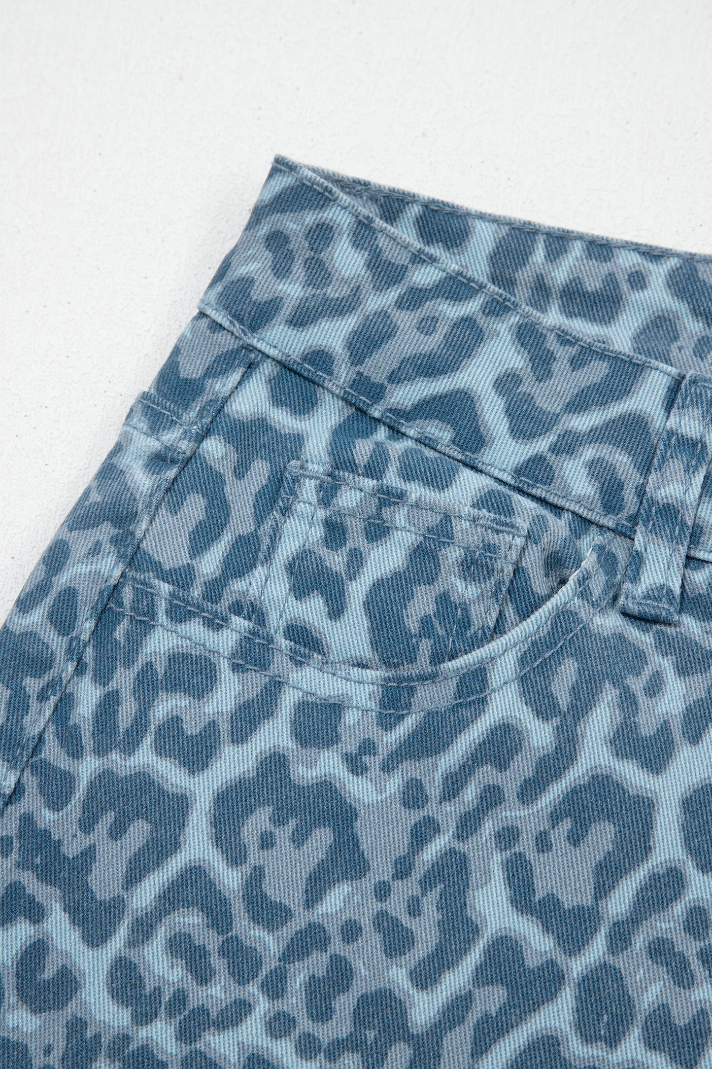 Blue Haze Leopard Wide-Leg Pants
