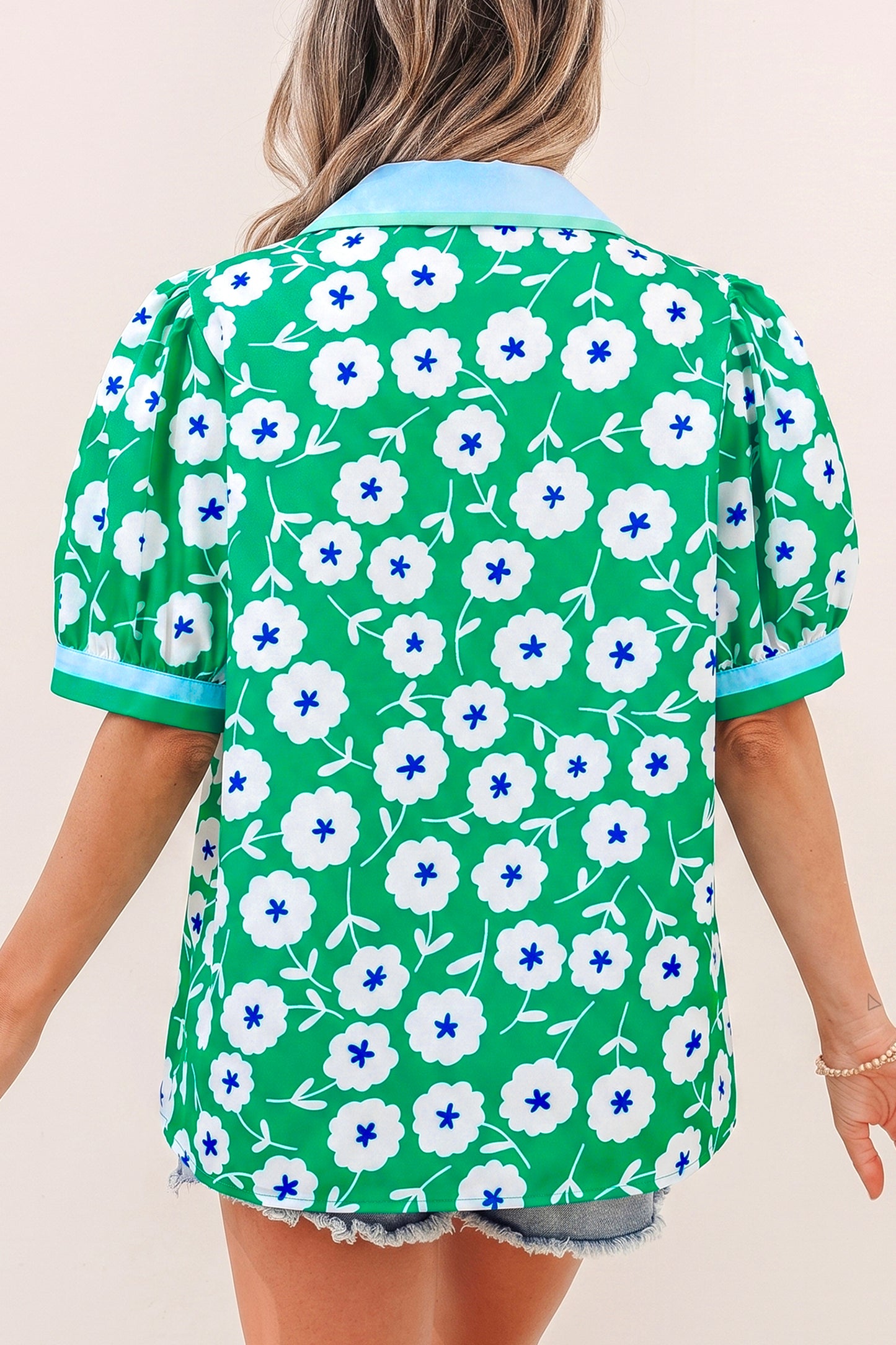 Emerald Garden Party Blouse