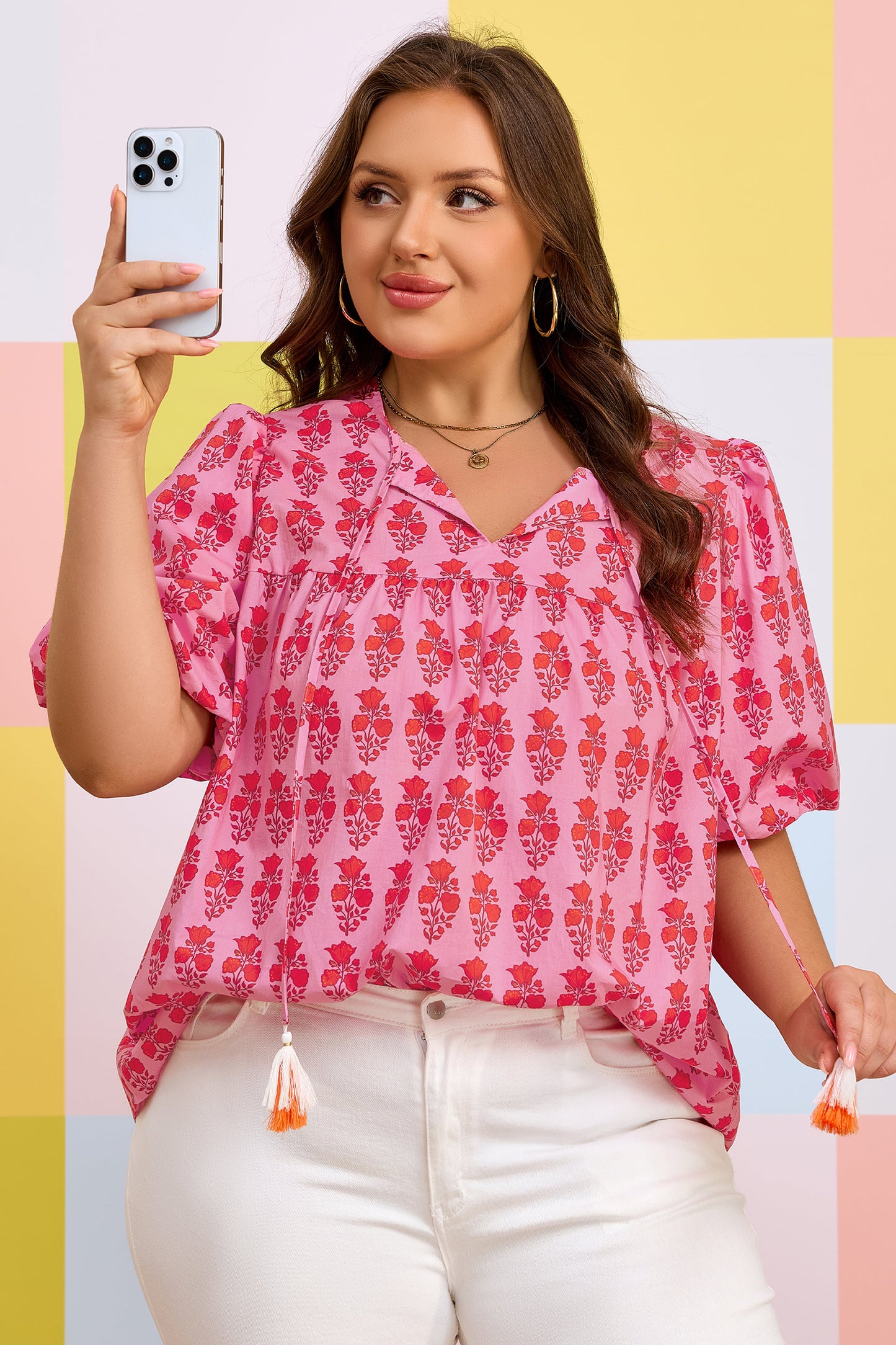 Pink Petals & Punch Blouse Curvy