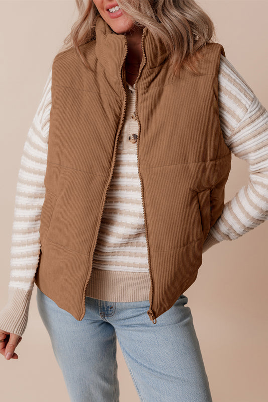 The Aspen Cord Puffer Vest