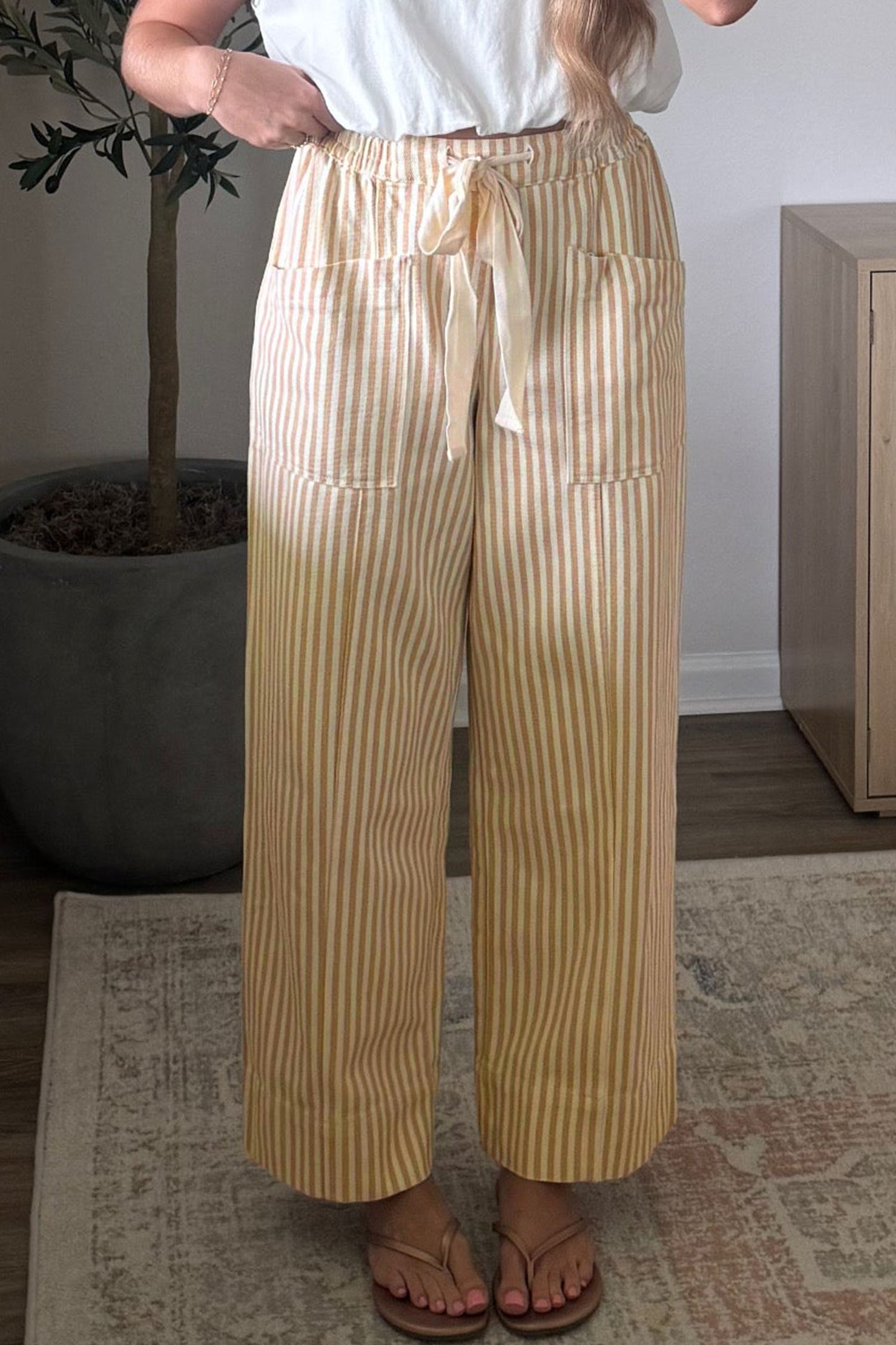The Café Stripe Wide Leg Pants