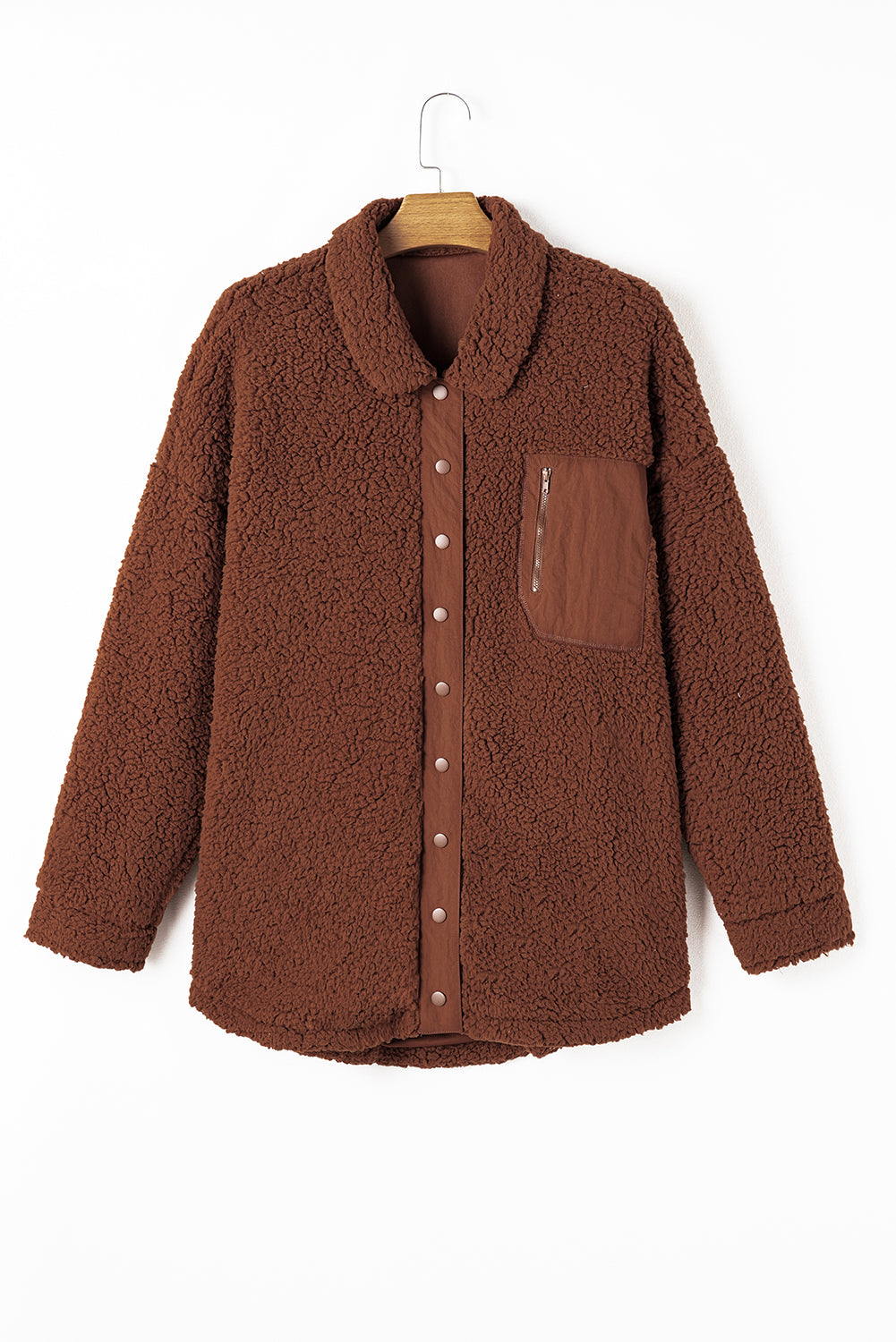 Cocoa Cozy Sherpa Shacket