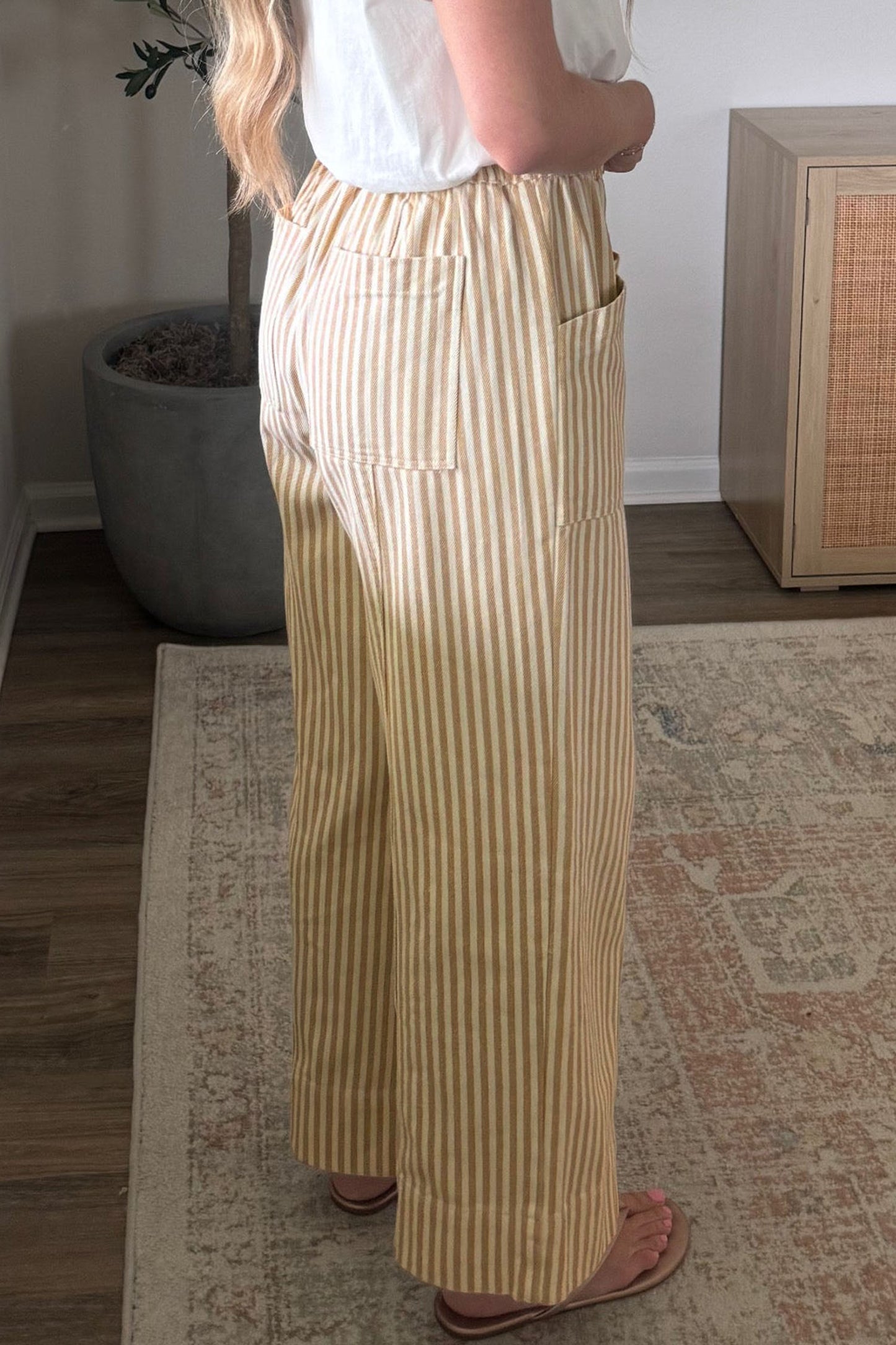 The Café Stripe Wide Leg Pants