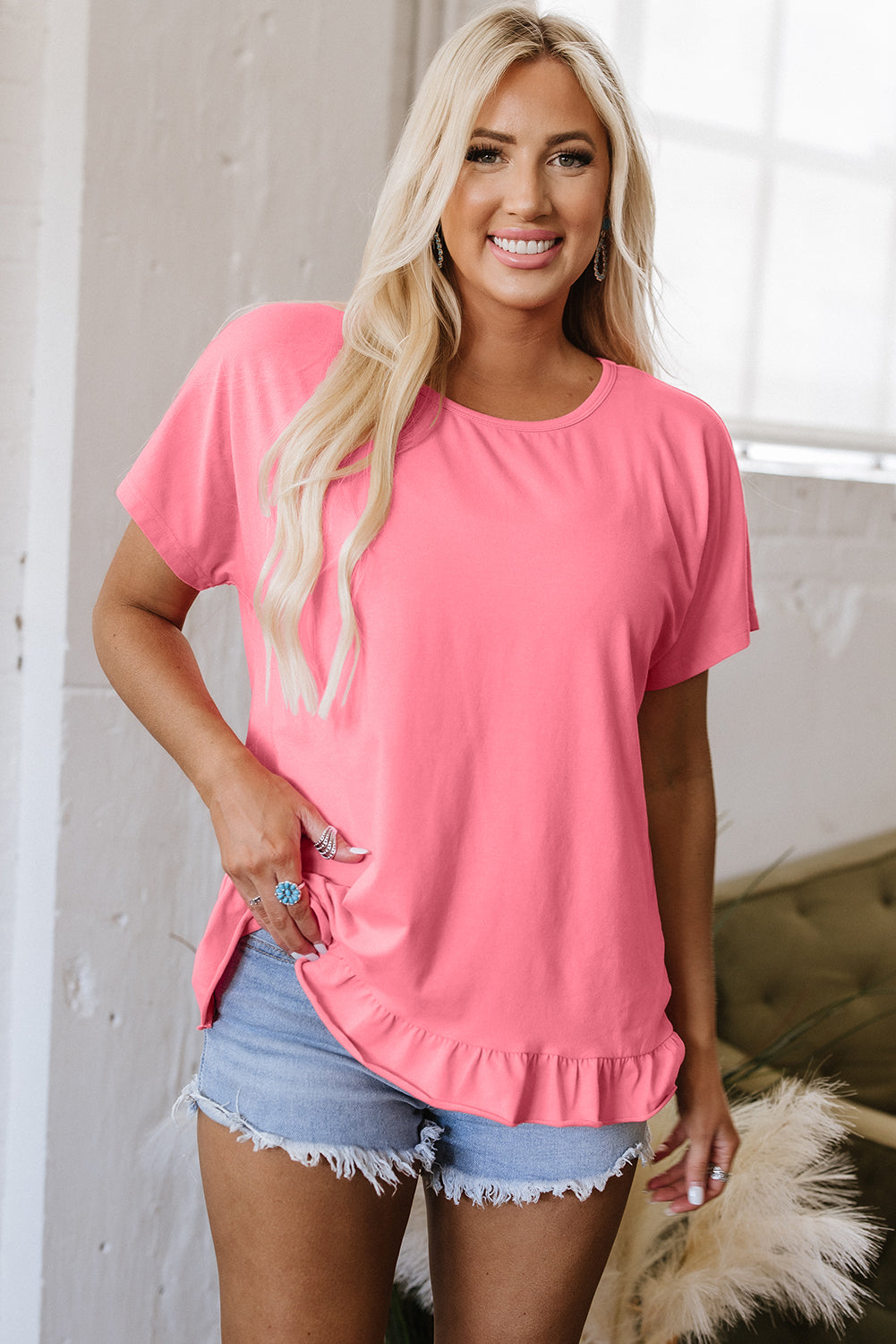 Pretty in Pink Ruffle Tee