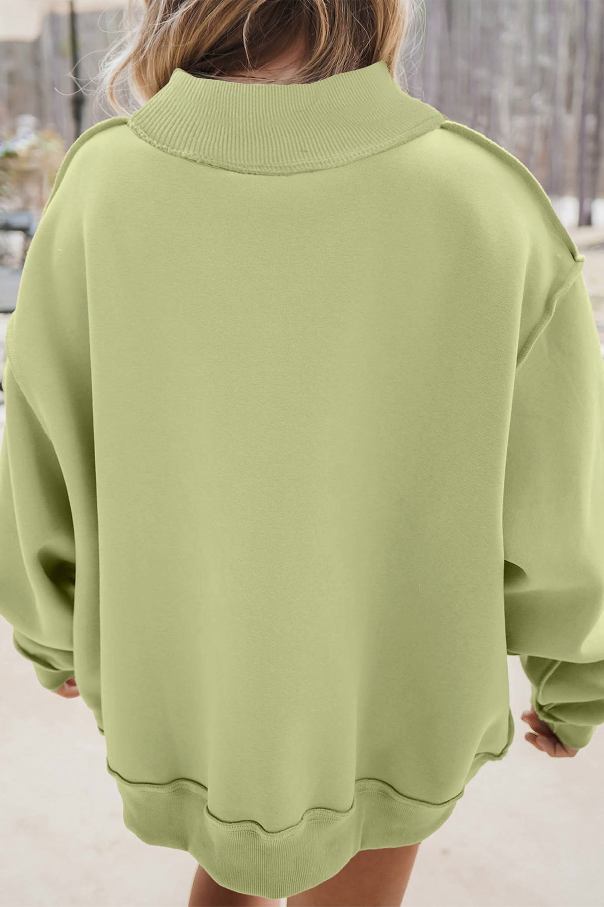 JESUS Graphic Exposed Seam Mock Neck Sweatshirt