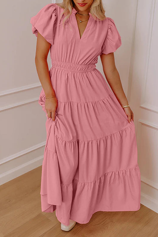Blushing Garden Tiered Maxi Dres