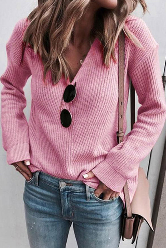 The Pink Peony V-Neck Sweater