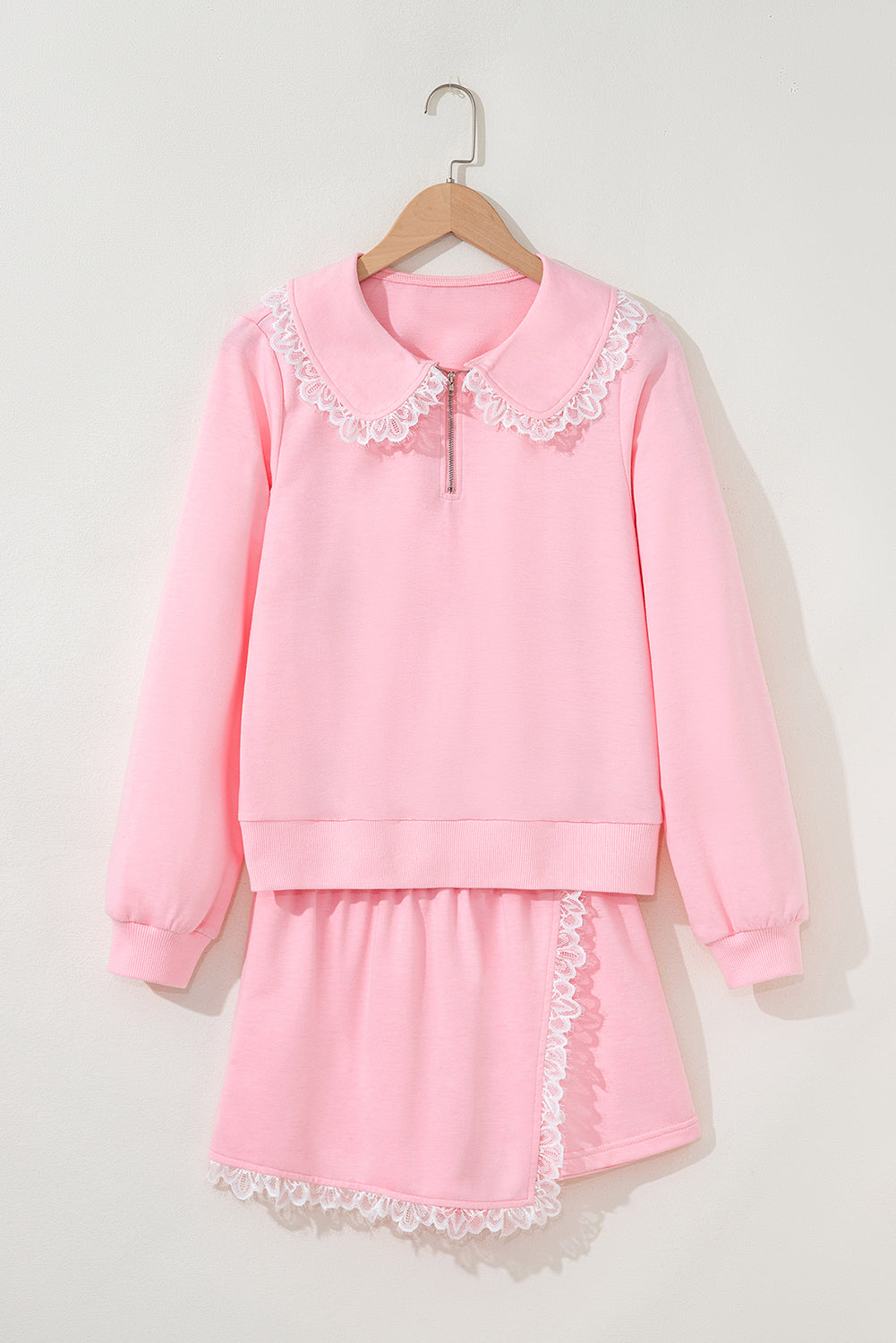 Blush Lace Trim Lounge Set