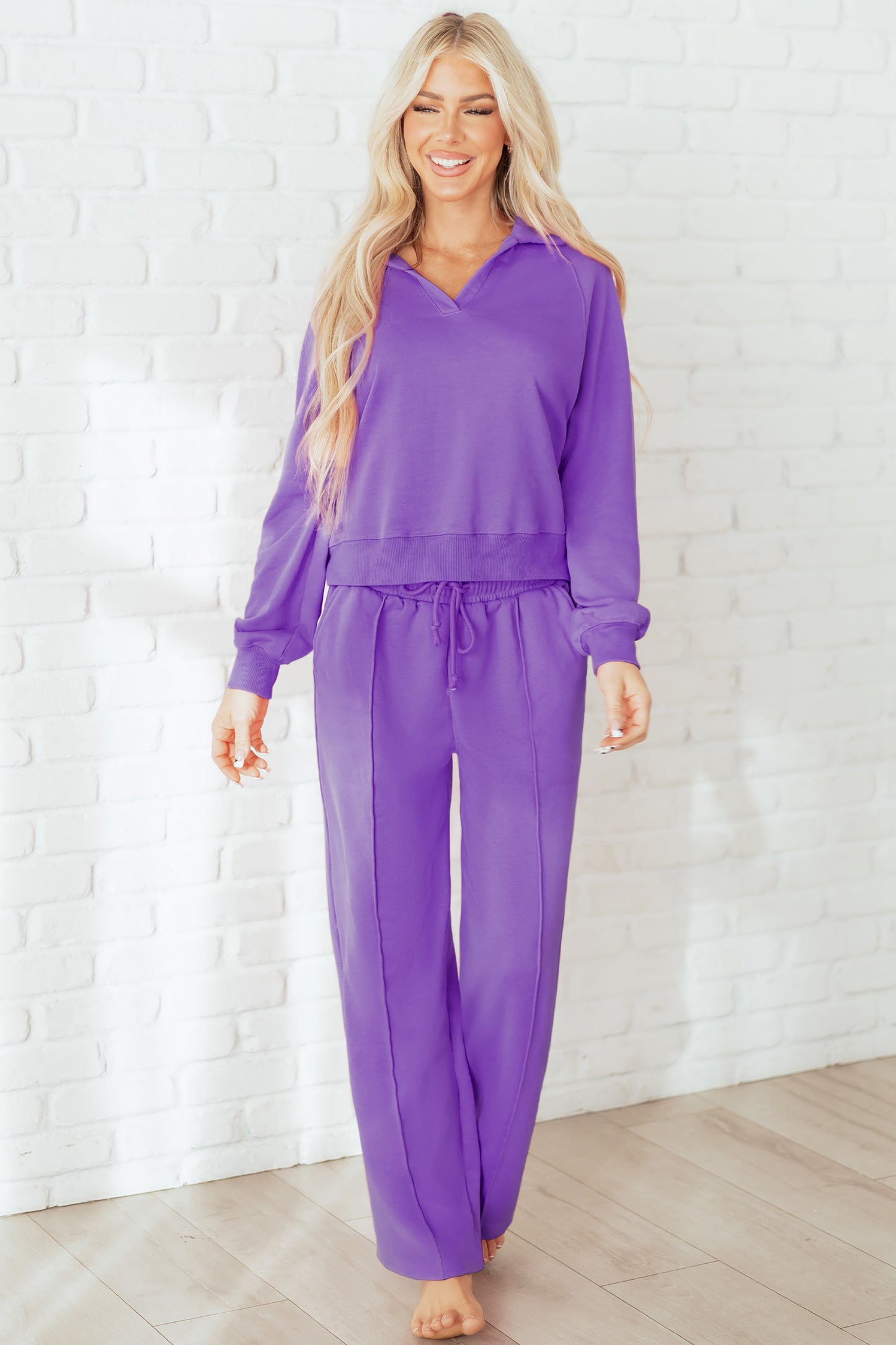 Lavender Luxe Half-Zip Lounge Set