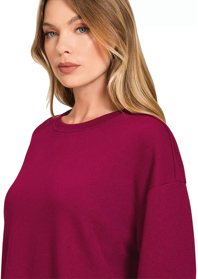 Zenana French Rib Pullover and Pants Set