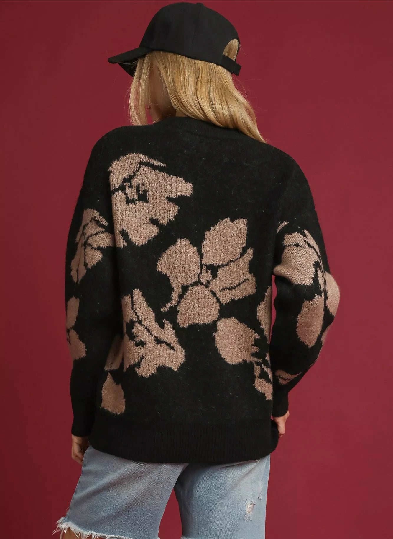 Umgee Floral Long Sleeve Sweater