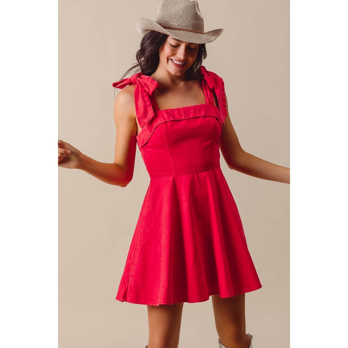 FIT AND FLARE WASHED GAMEDAY DRESS