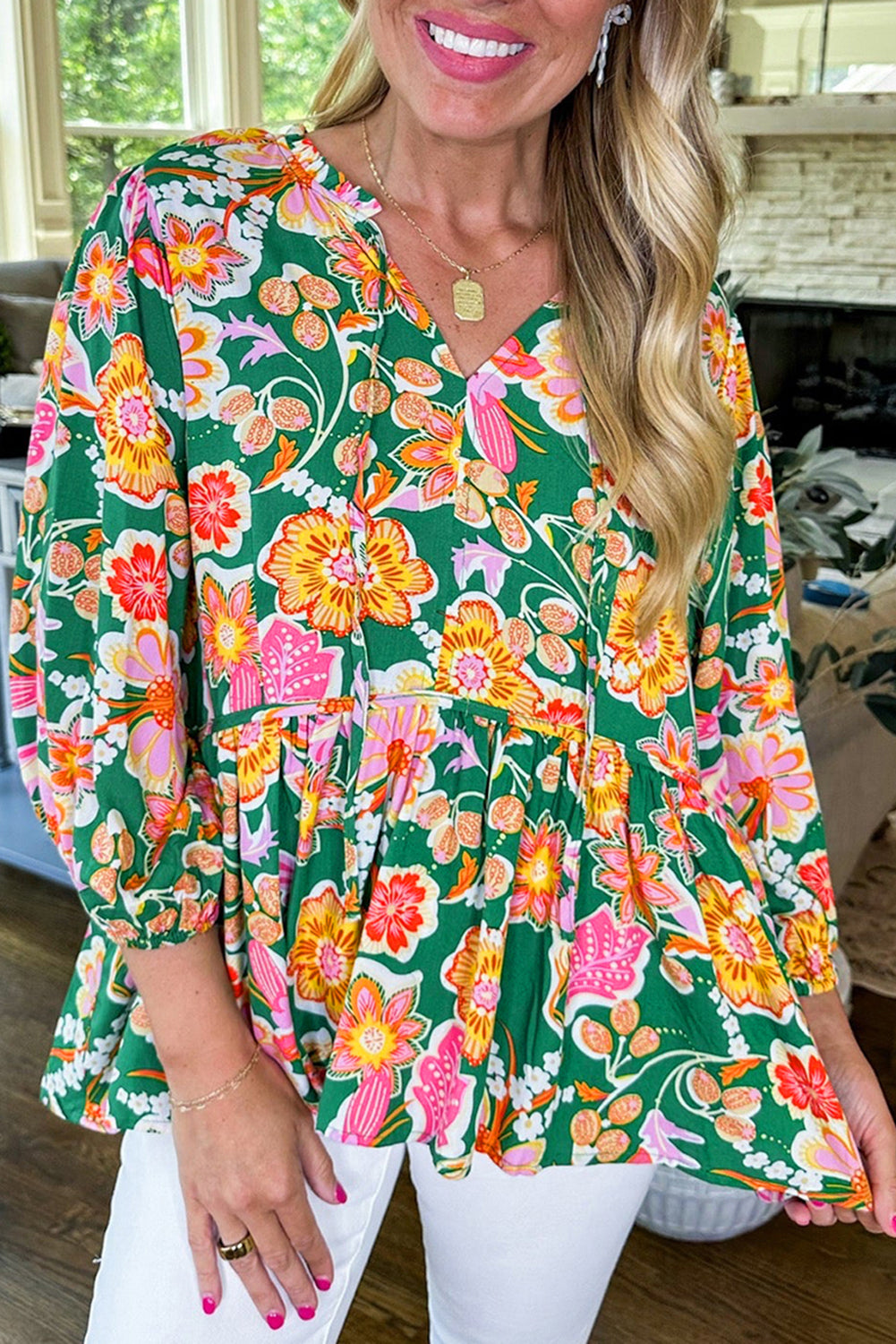 Garden Party Glow Babydoll Top