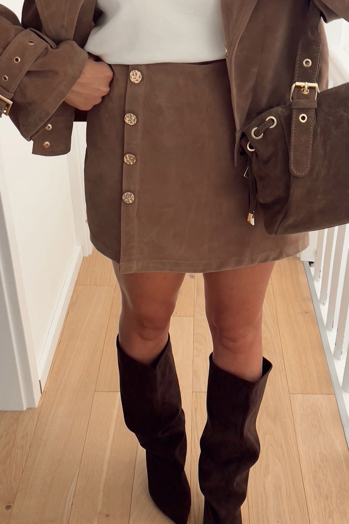 Mocha Suede Moment Skort