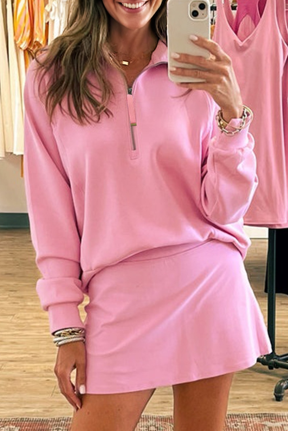 Rosy Retreat Half-Zip Set