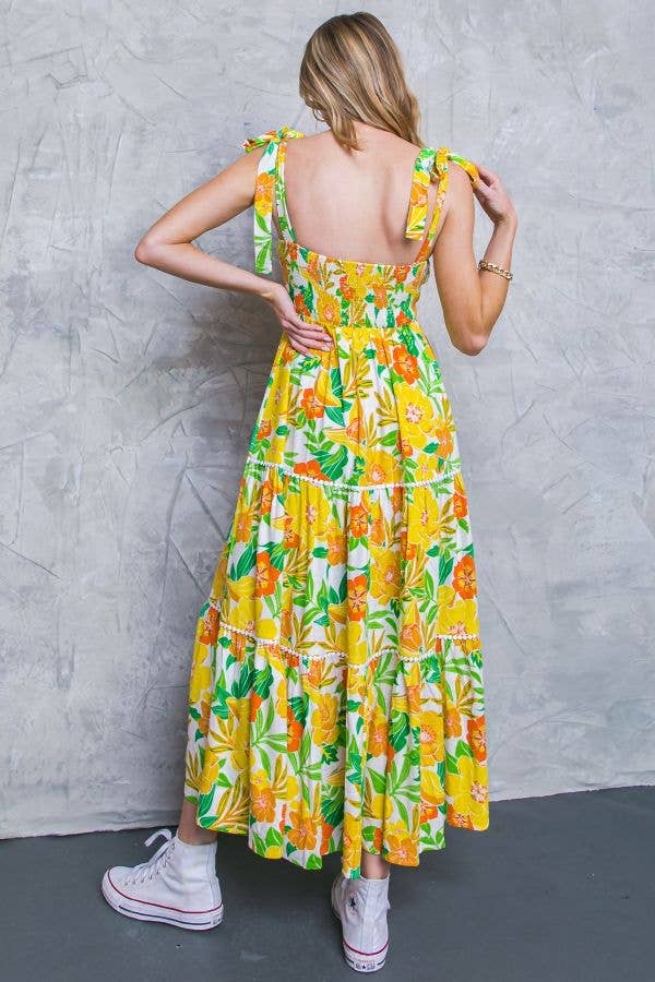 Citrus Bloom Maxi Dress