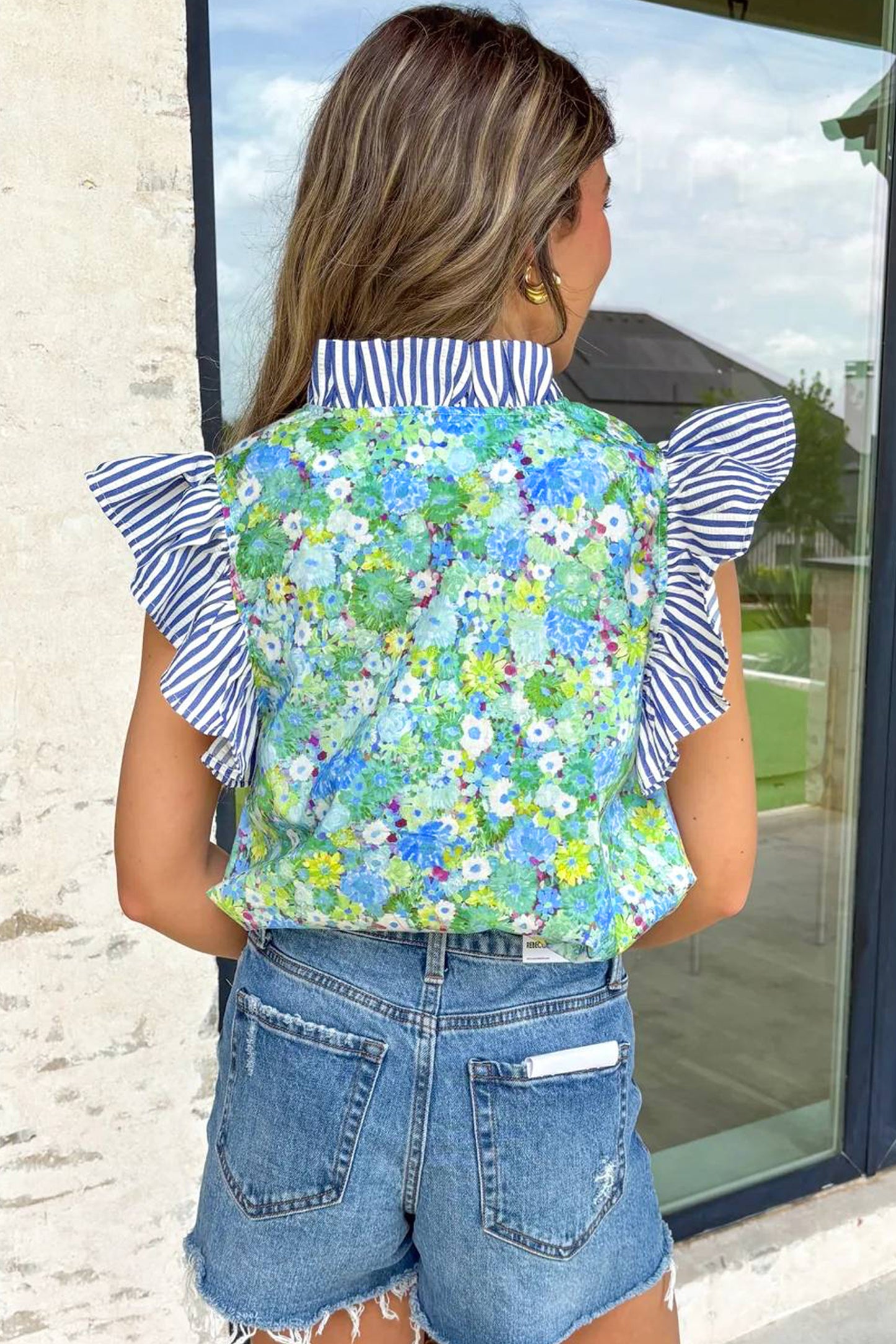 The Coastal Garden Ruffle Blouse