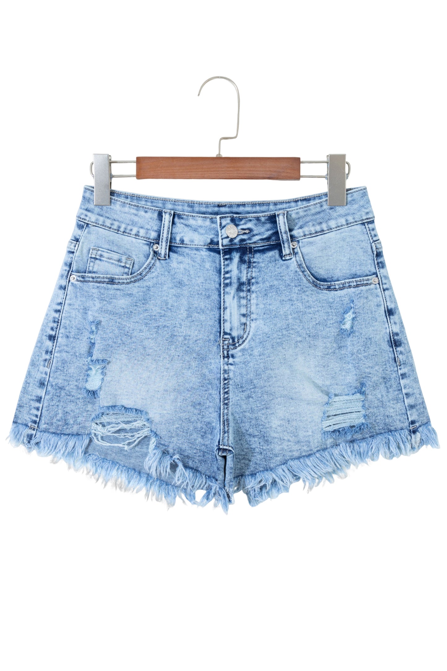 Coastal Fringe Denim Shorts