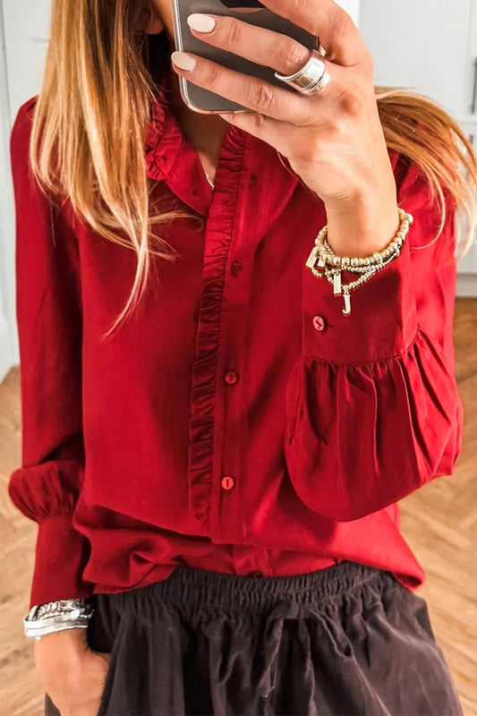 Crimson Grace Ruffle Blouse