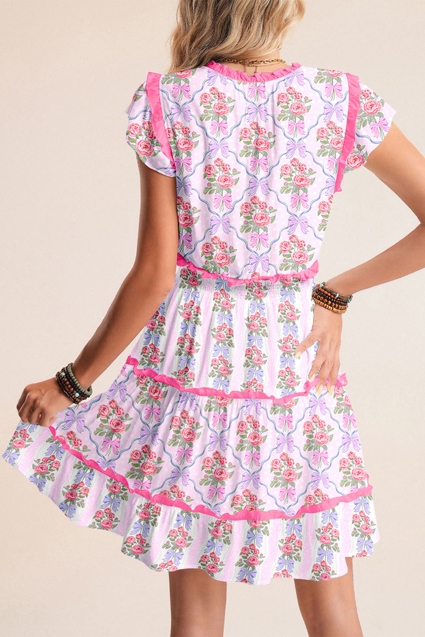 Petal Charm Ruffle Mini Dress