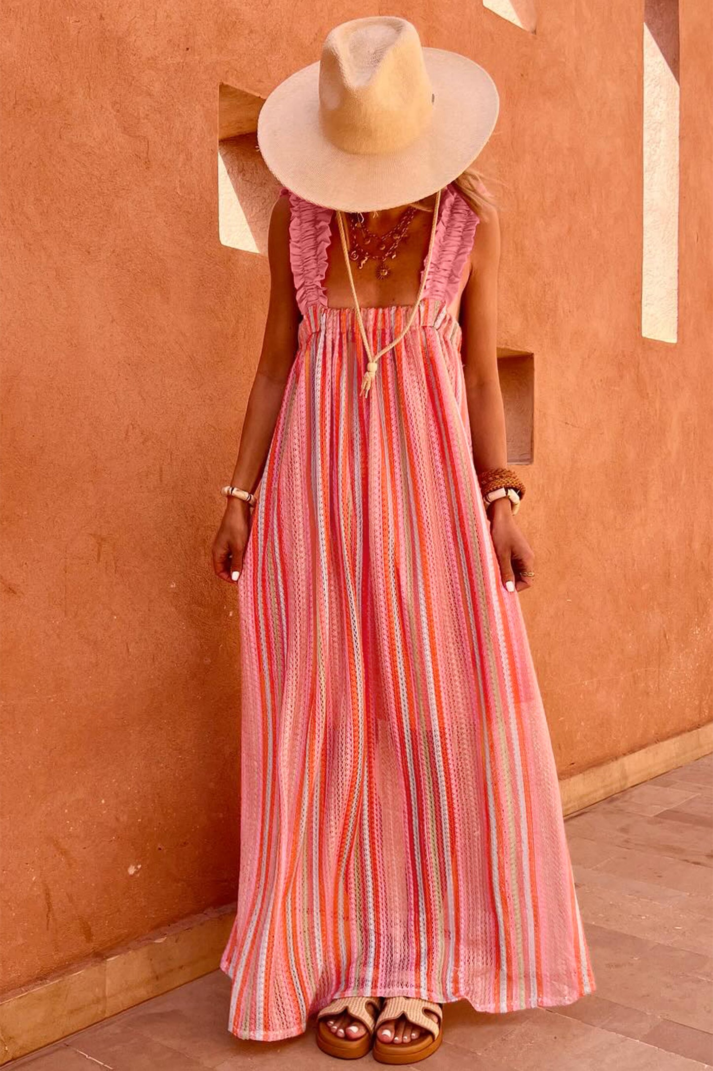 The Sunset in Santorini Maxi Dress