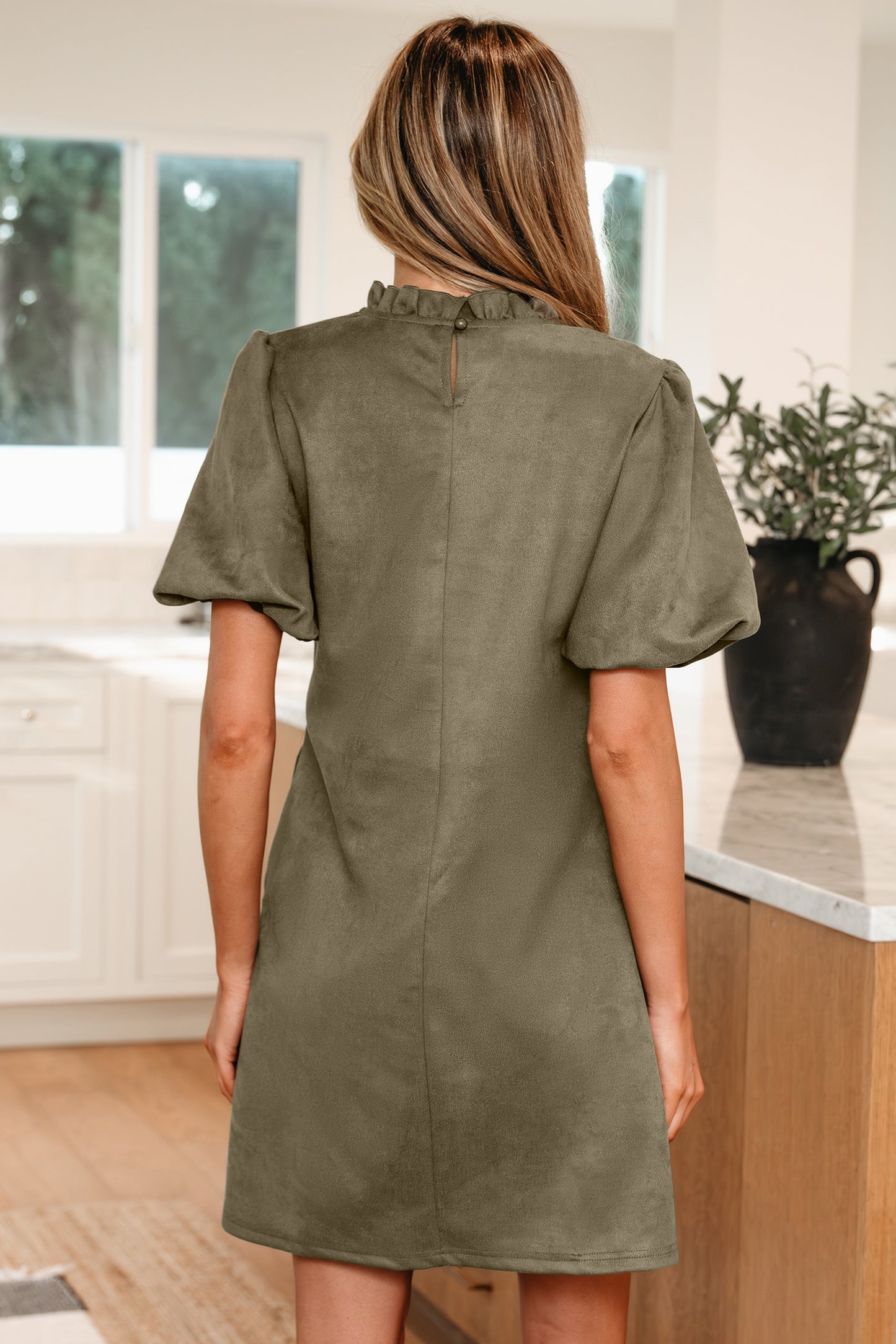 Olive Grove Suede Shift