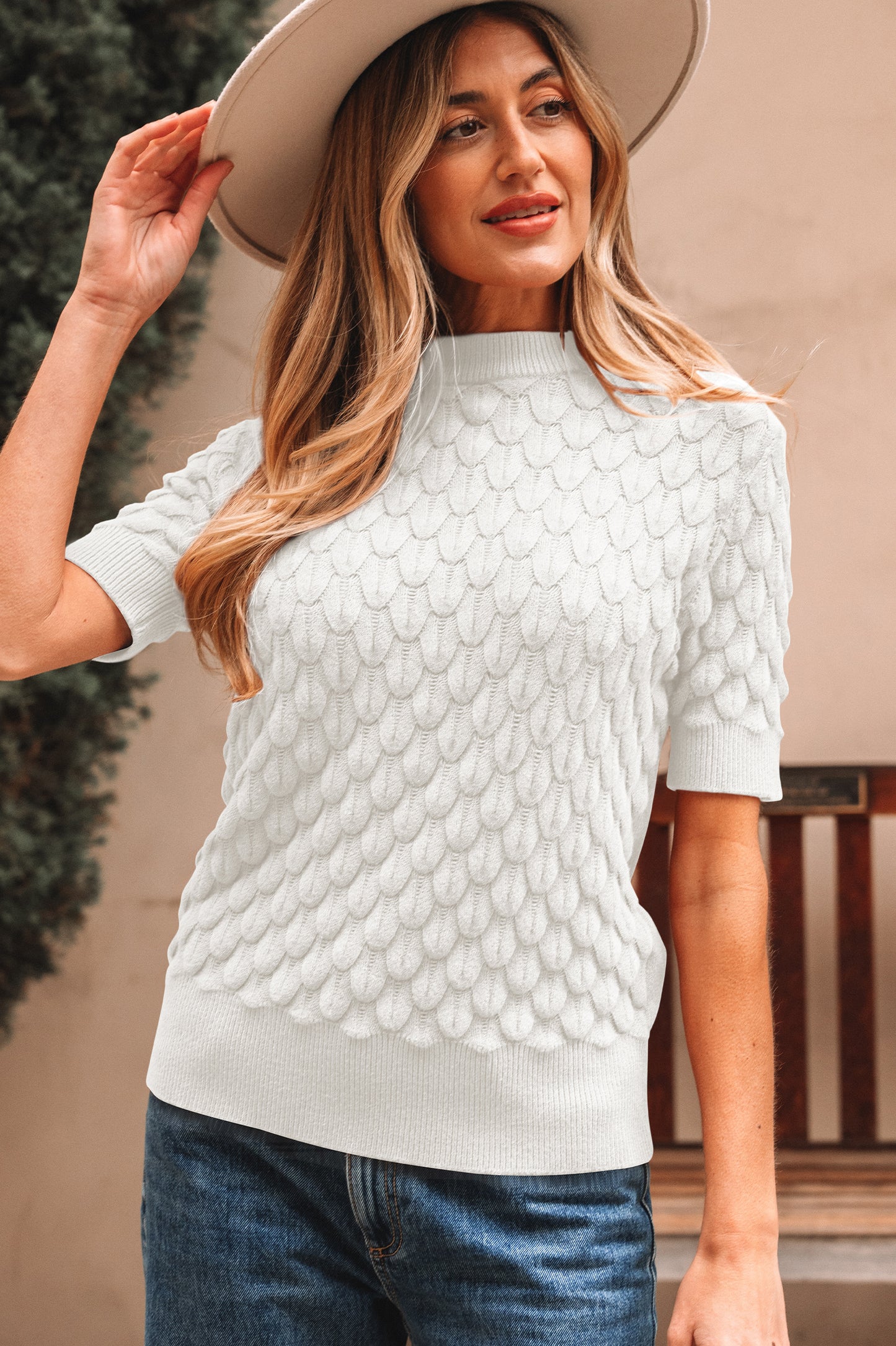 Heirloom Knit Short Sleeve Sweater