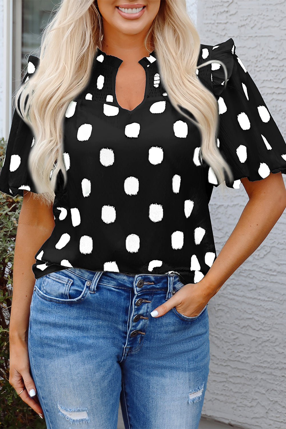 City Chic Dot Blouse