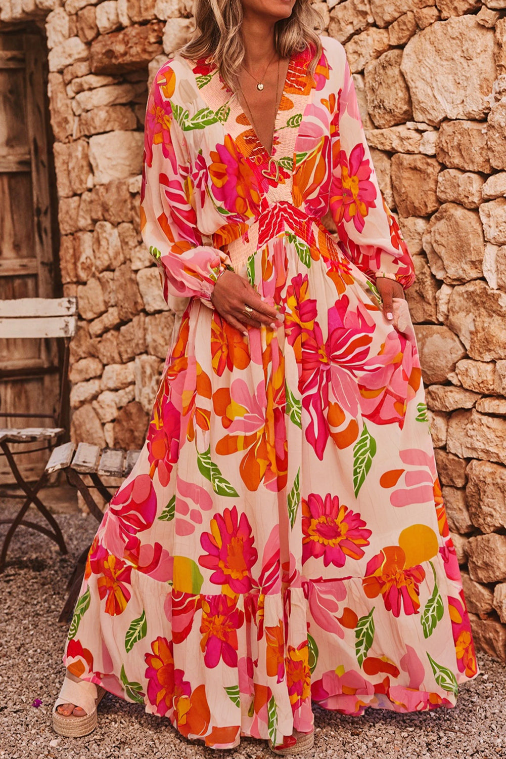 Rosé Resort Maxi Dress
