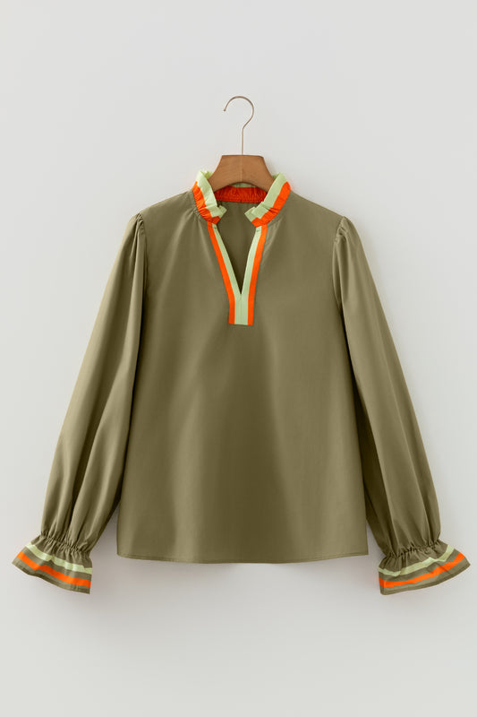 Harvest Stripe Popover Blouse