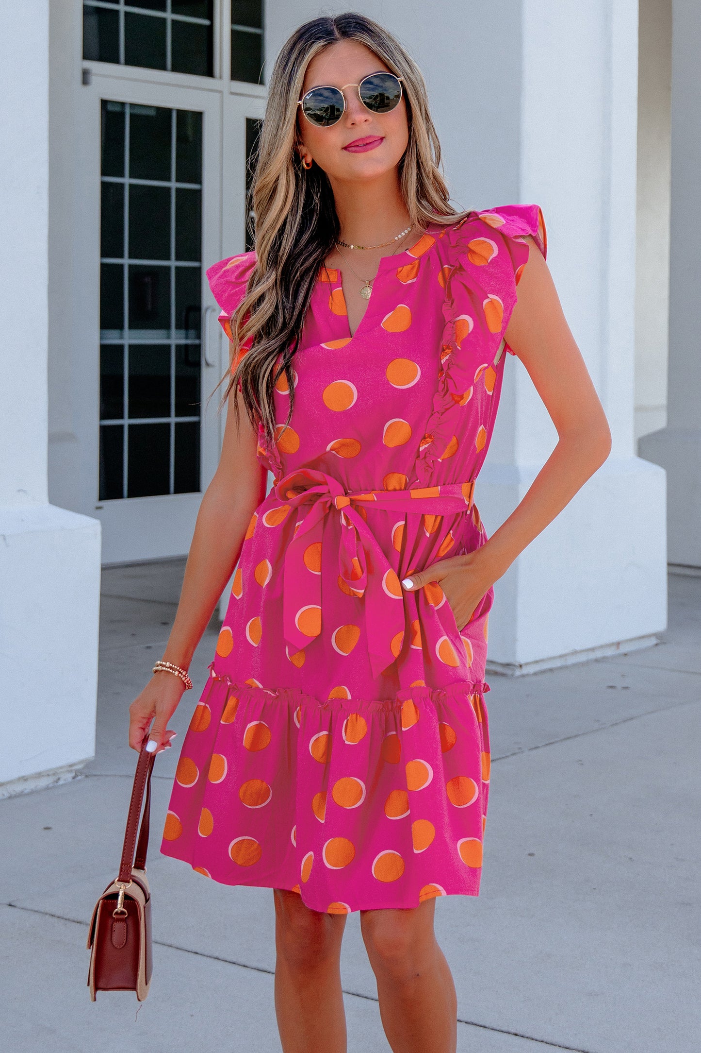 Pink Sunset Polka Dot Dress