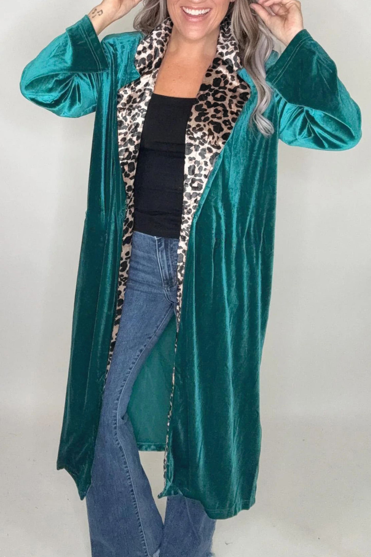 Emerald Wild Side Velvet Duster