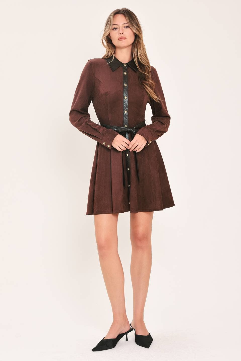 The Bordeaux Belle Suede Dress