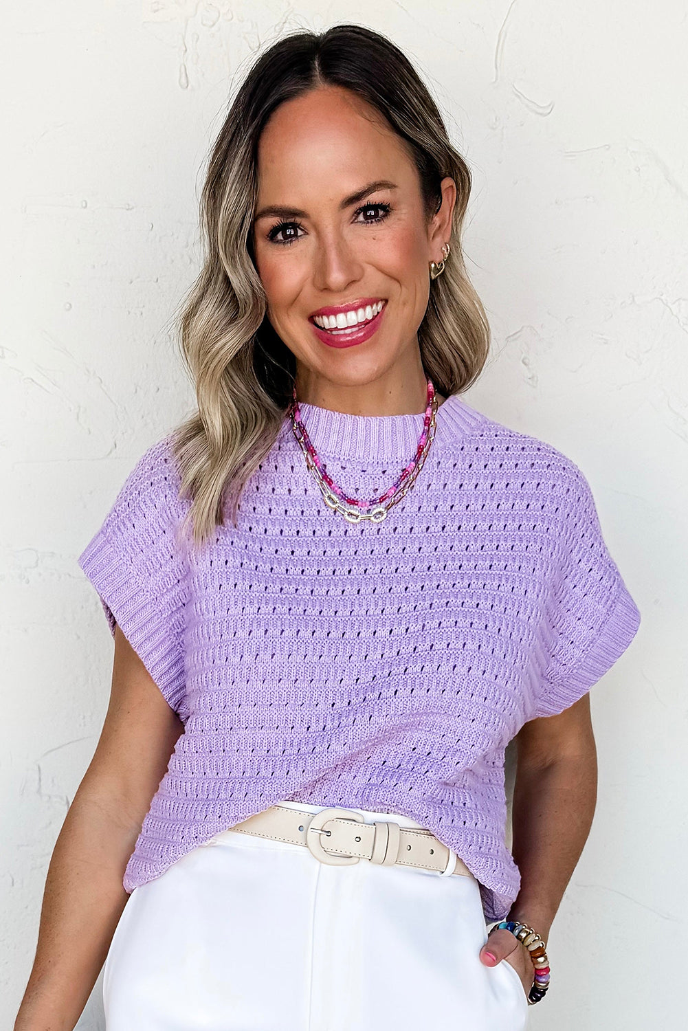 Lavender Linen Society Sweater