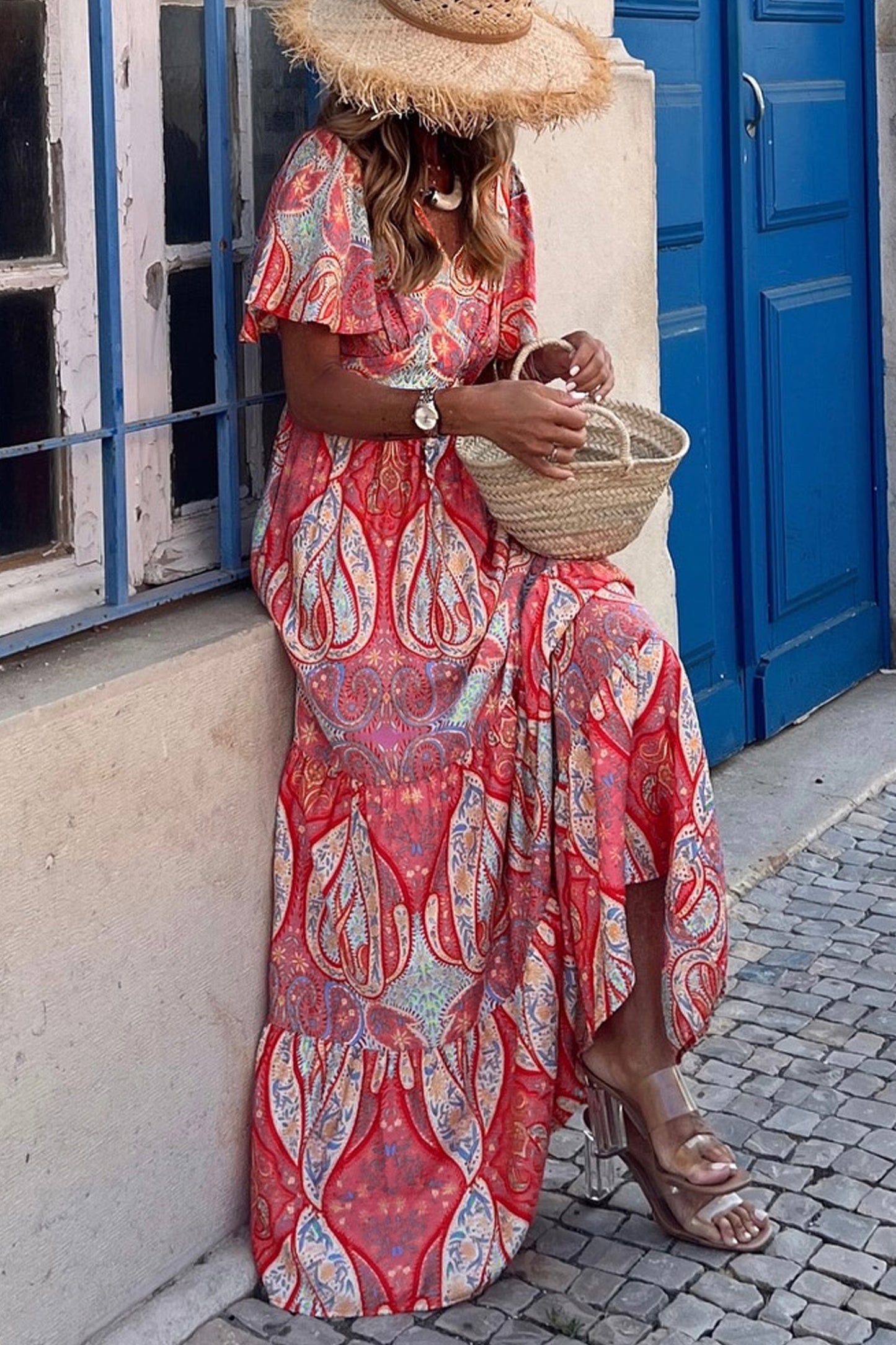 Sunset Paisley Maxi Dress