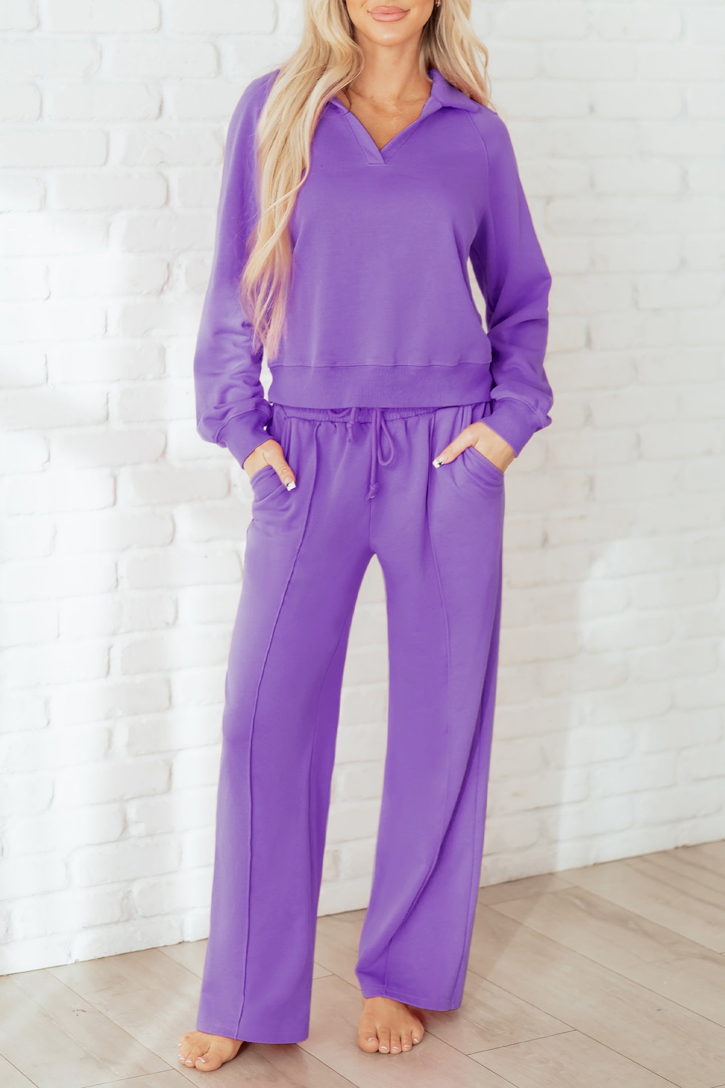 Lavender Luxe Half-Zip Lounge Set