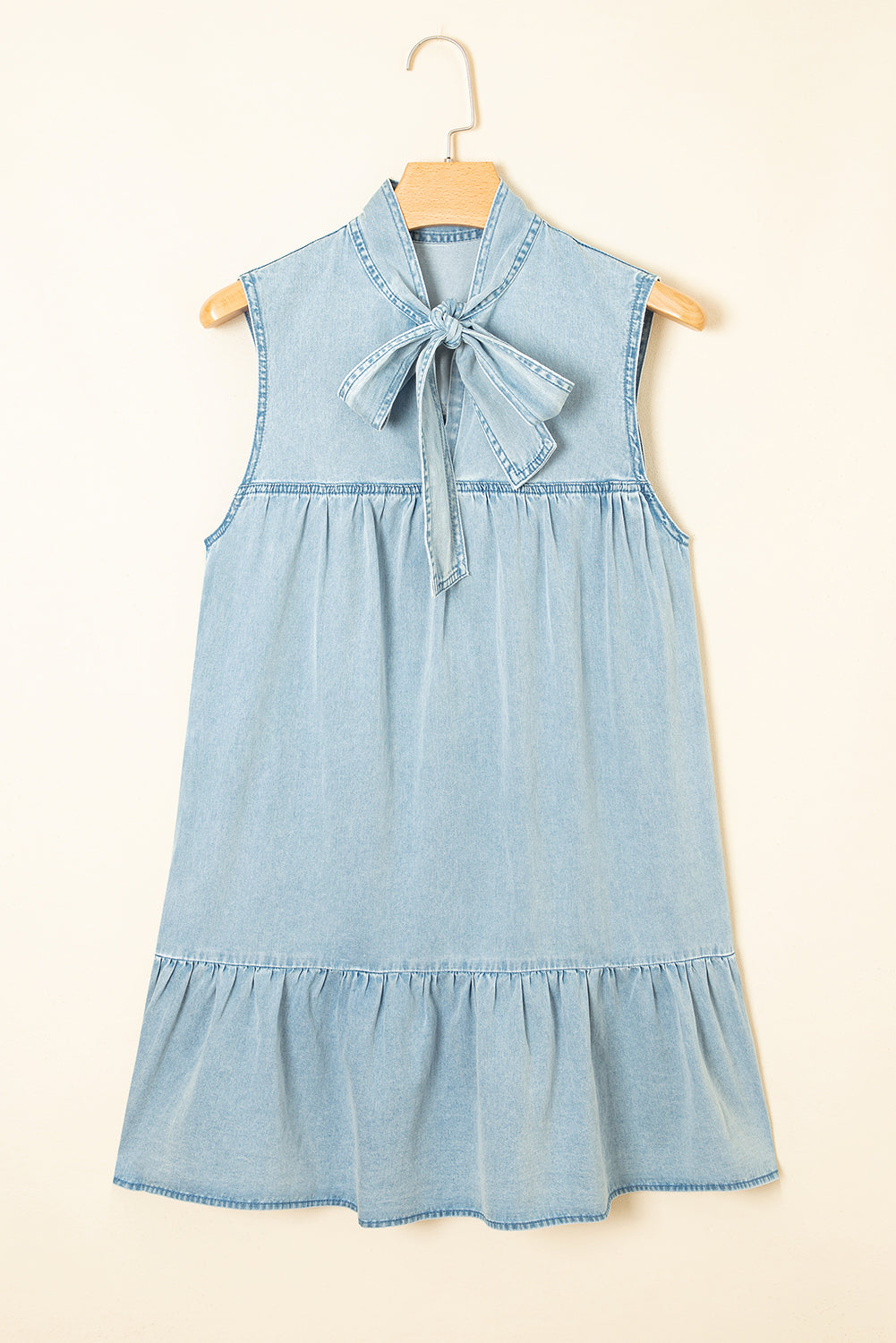The Heirloom Bow Denim Dress
