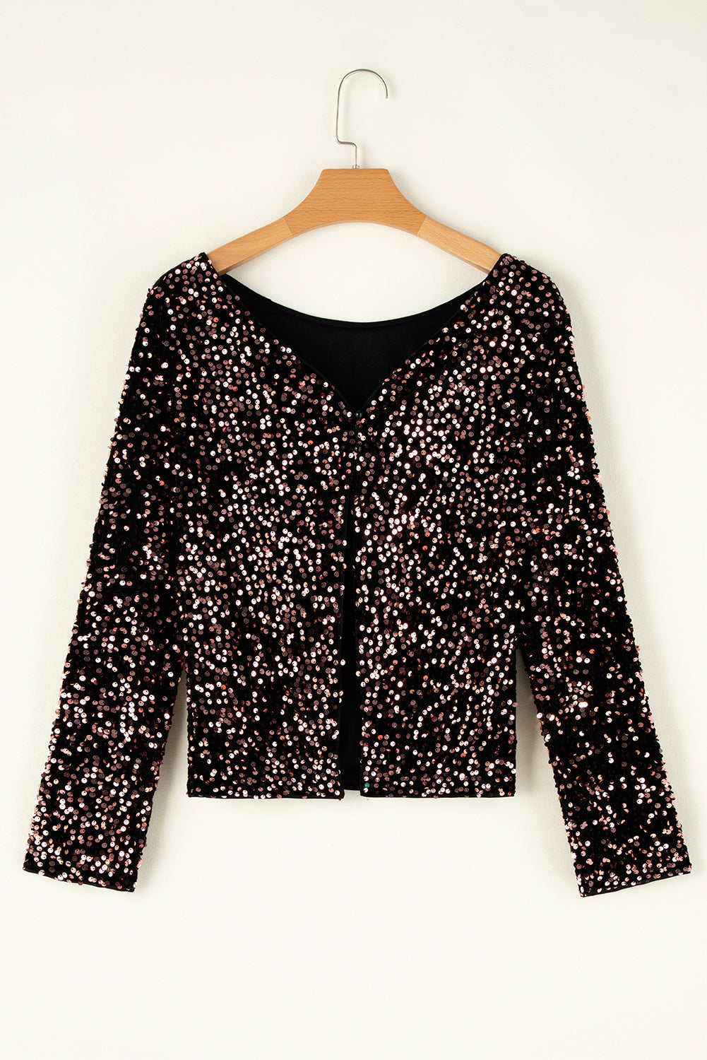 Bronze Luxe Open-Back Sequin Top
