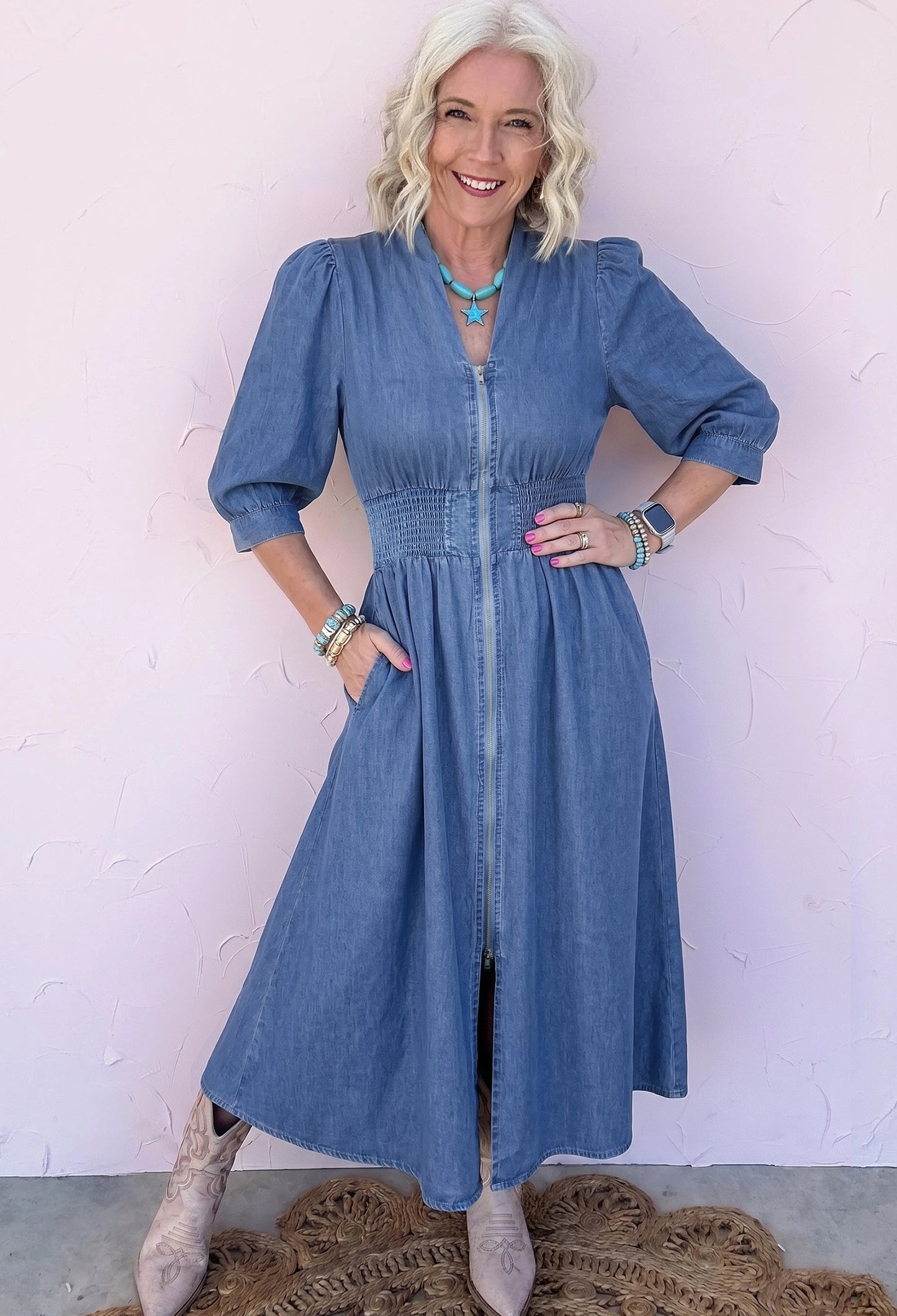 The Sweet Magnolia Denim Dress
