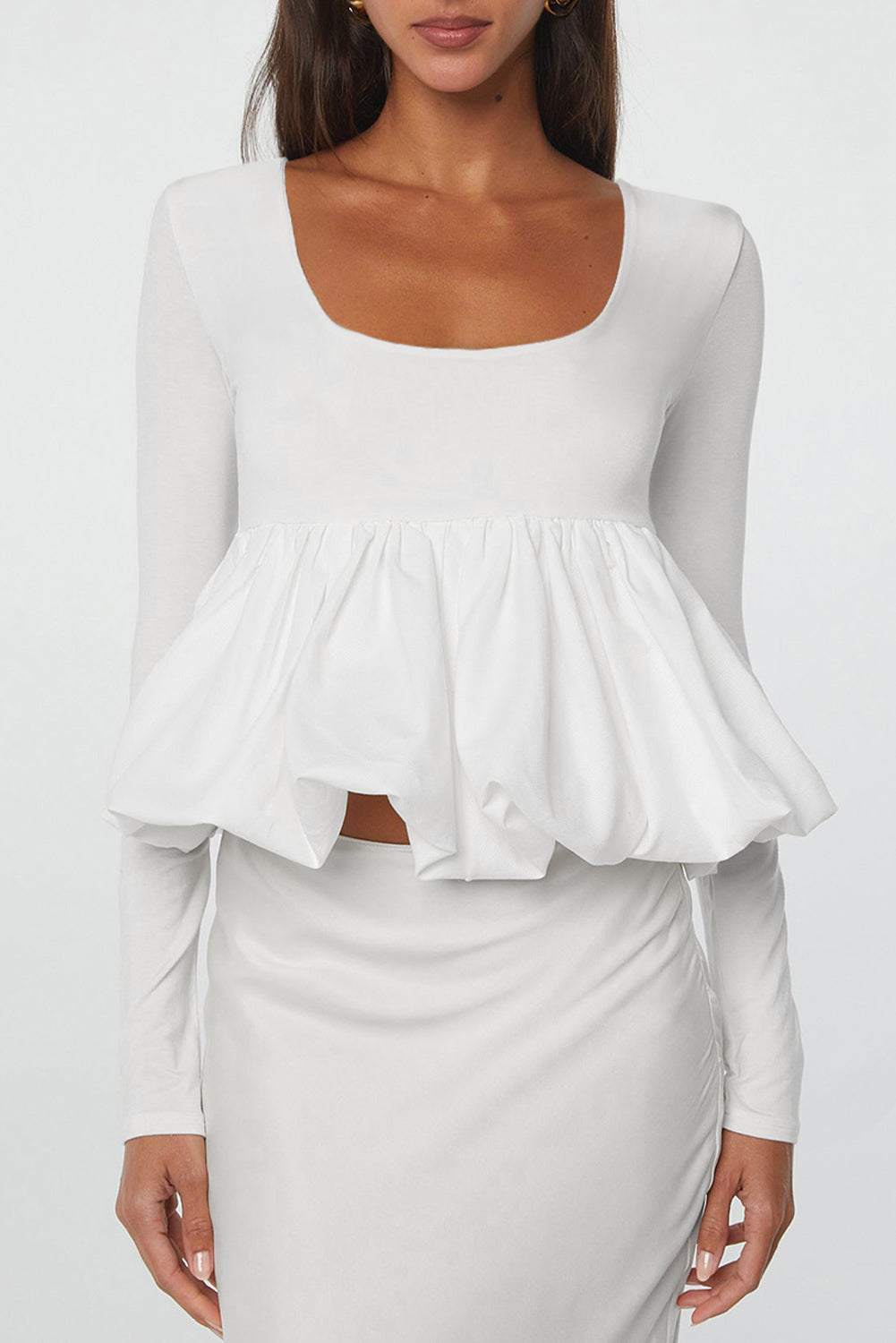 Ivory Allure Peplum Blouse