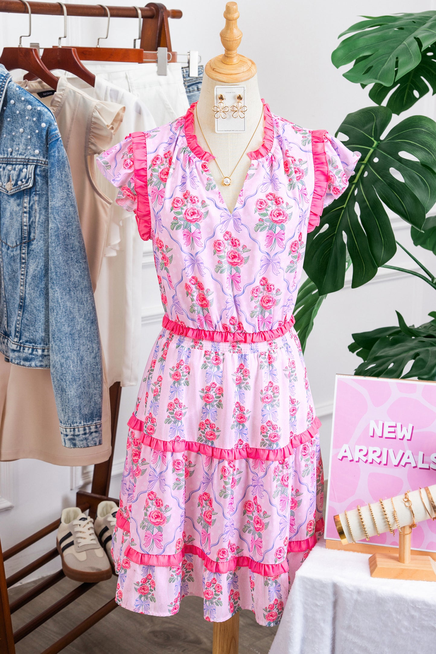 Petal Charm Ruffle Mini Dress