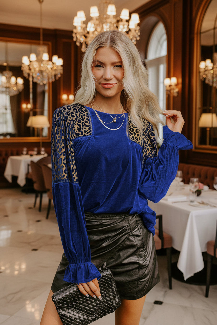 Royal Wild Velvet Blouse