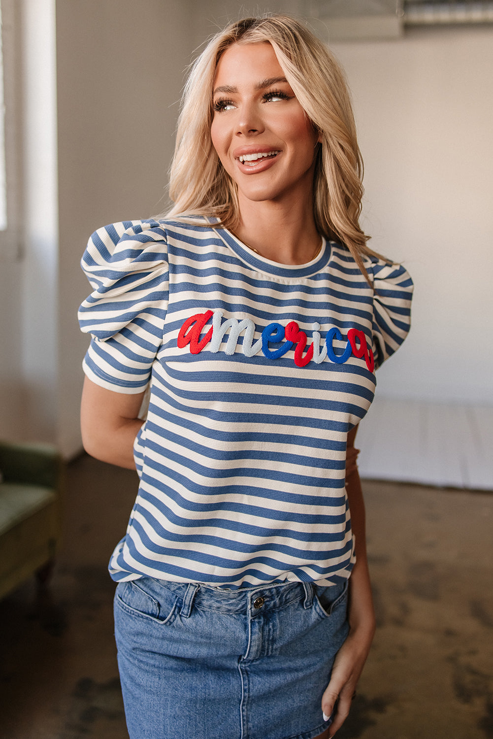 Liberty Stripe Puff Tee