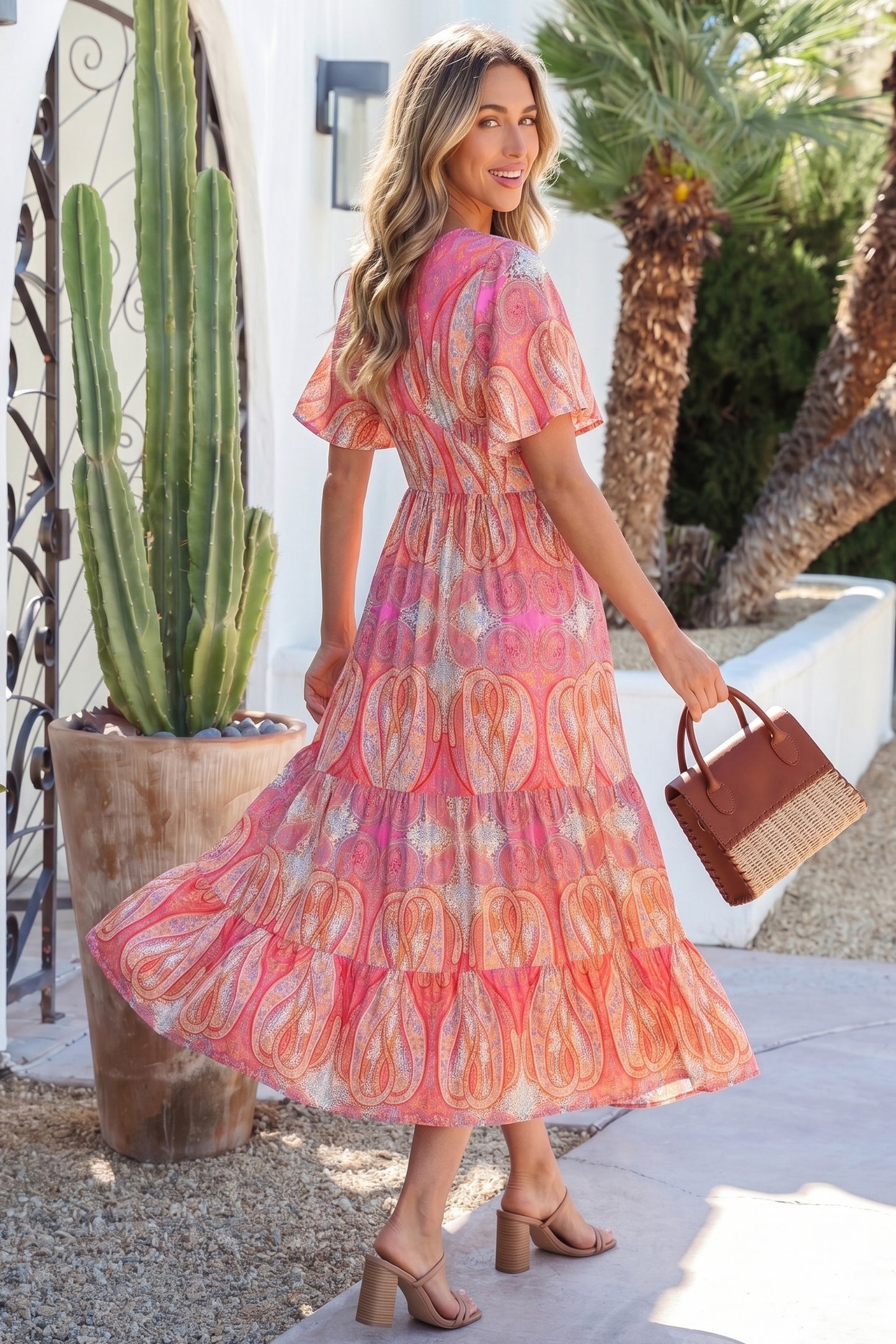 Sunset Paisley Maxi Dress