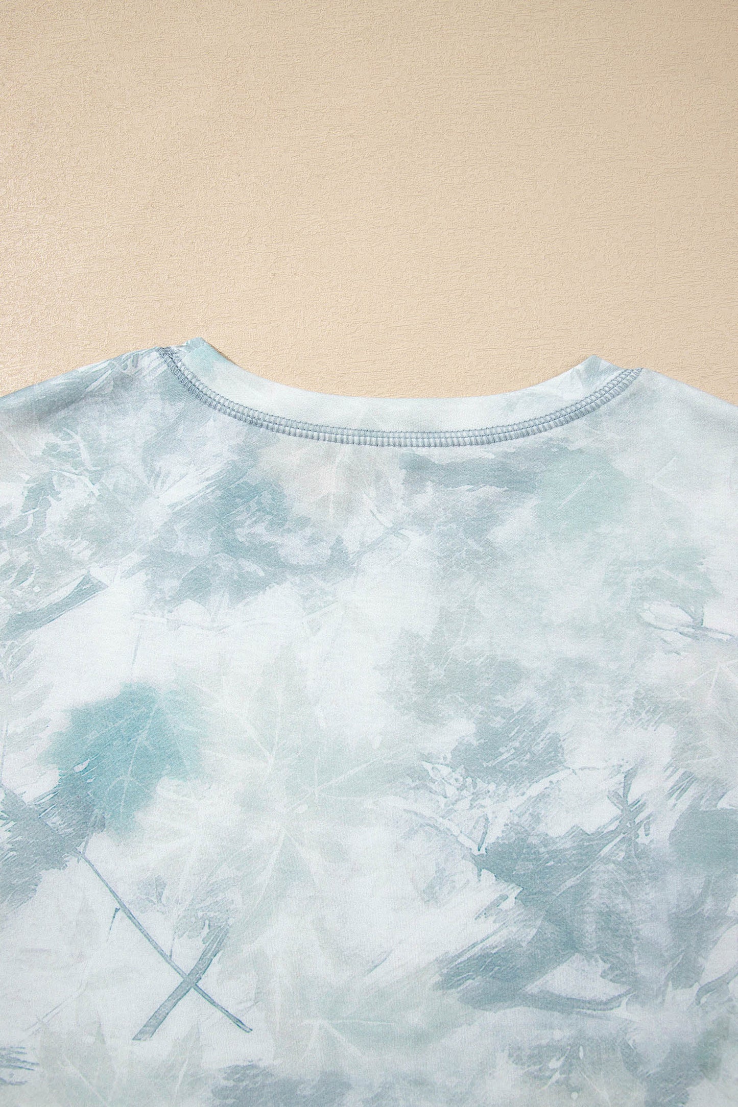 Green Casual Camouflage Short Sleeve Elastic Waist 2pcs Set