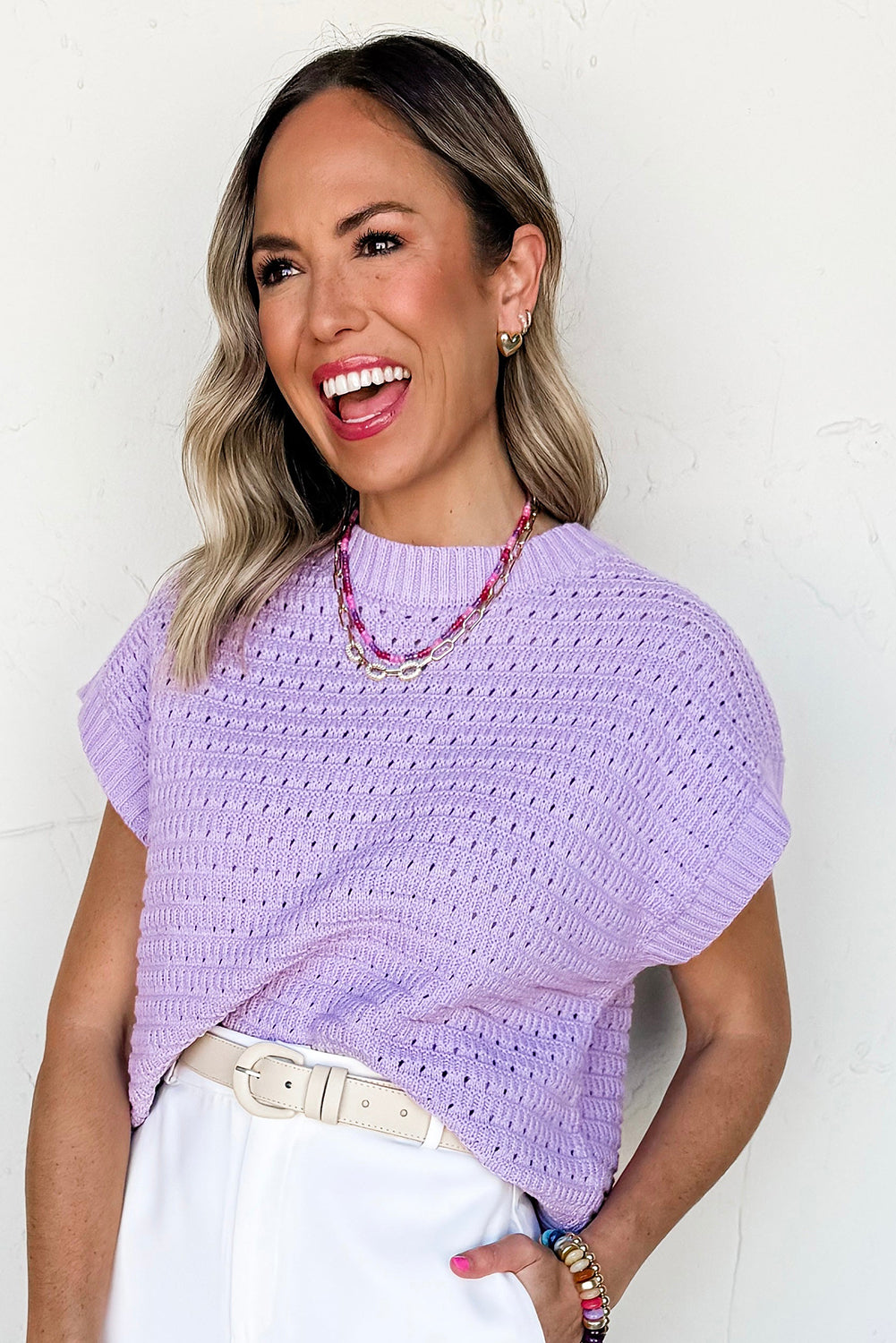 Lavender Linen Society Sweater