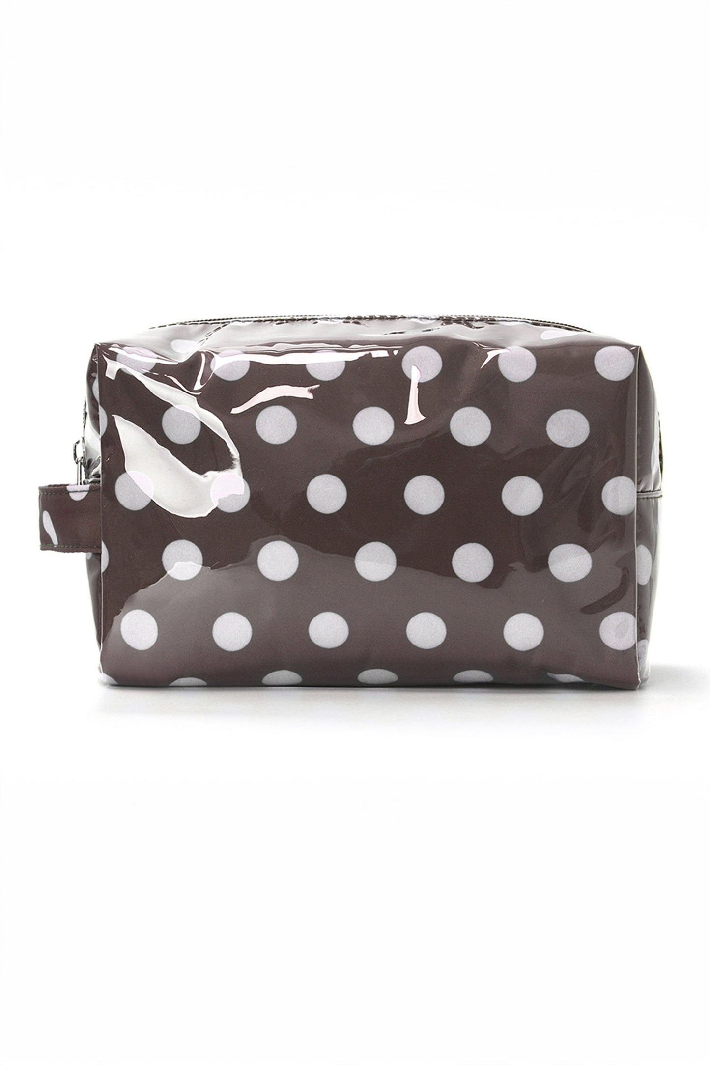 White Durable PVC Polka Dot Makeup Bag